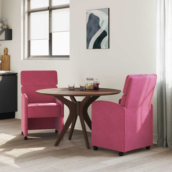 Scaune de dining cu roți 2 pcs bordo 58 x 65 x 98 cm Catifea - WALTI WALTI