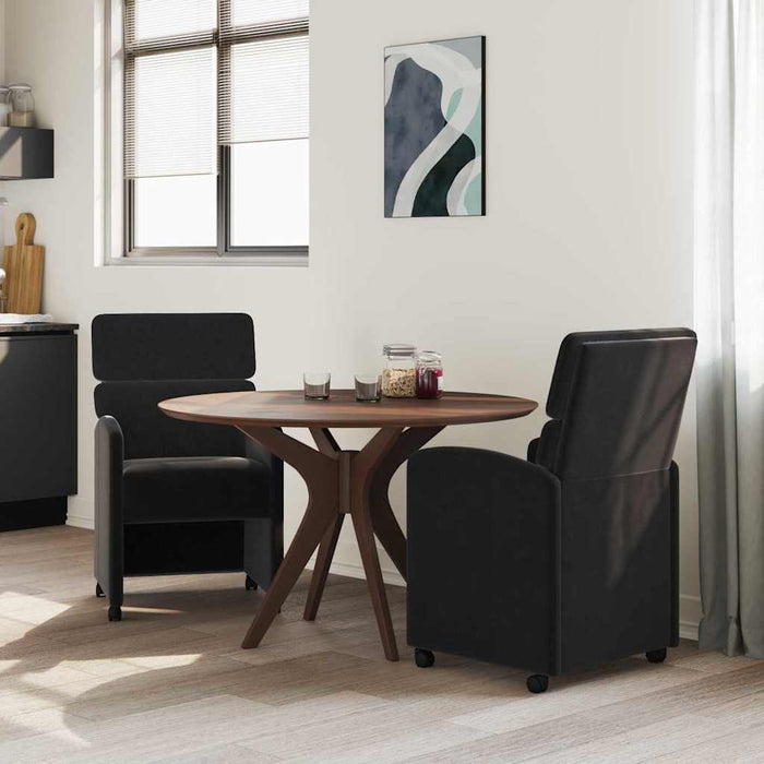 Scaune de dining cu roți 2 pcs Negru 58 x 65 x 98 cm Catifea - WALTI WALTI
