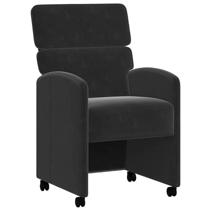 Scaune de dining cu roți 2 pcs Negru 58 x 65 x 98 cm Catifea - WALTI WALTI