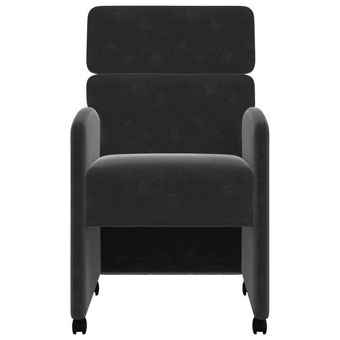 Scaune de dining cu roți 2 pcs Negru 58 x 65 x 98 cm Catifea - WALTI WALTI