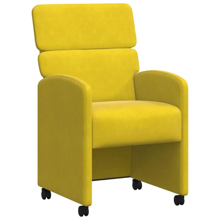 Scaune de dining cu roți 2 pcs Galben 58 x 65 x 98 cm Catifea - WALTI WALTI