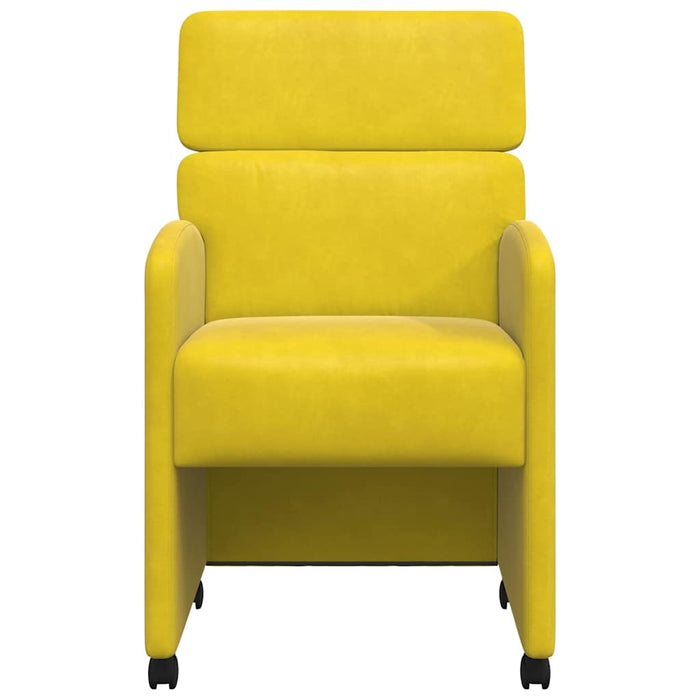 Scaune de dining cu roți 2 pcs Galben 58 x 65 x 98 cm Catifea - WALTI WALTI