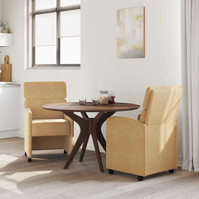 Scaune de dining cu roți 2 pcs Maro 58 x 65 x 98 cm Catifea - WALTI WALTI