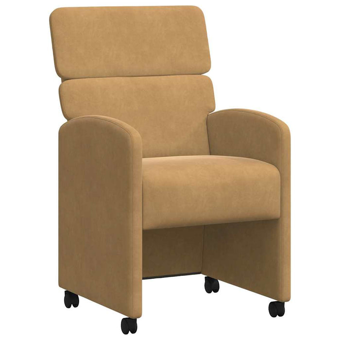 Scaune de dining cu roți 2 pcs Maro 58 x 65 x 98 cm Catifea - WALTI WALTI