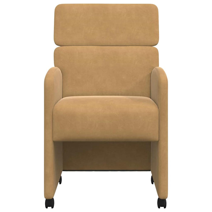 Scaune de dining cu roți 2 pcs Maro 58 x 65 x 98 cm Catifea - WALTI WALTI