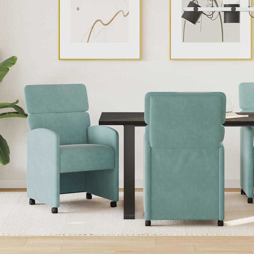 Scaune de dining cu roți 2 pcs verde-albăstriu 58 x 65 x 98 cm - WALTI WALTI