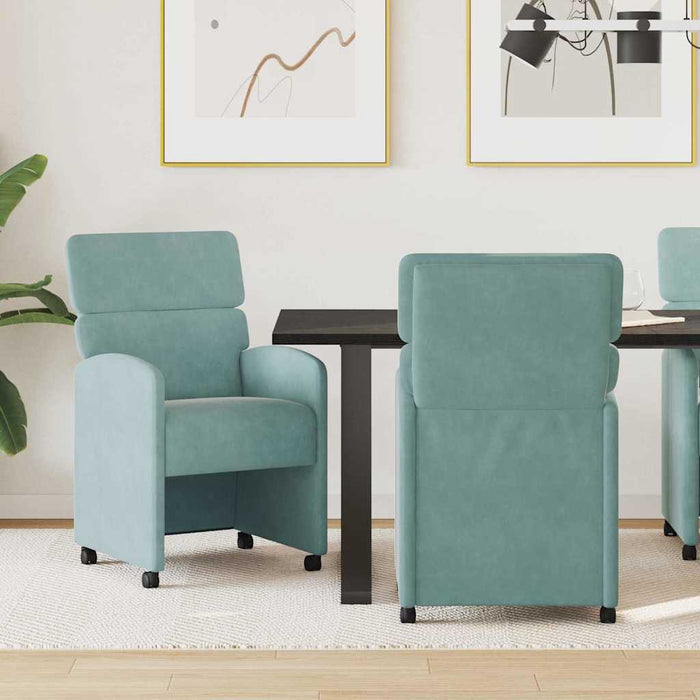 Scaune de dining cu roți 2 pcs verde-albăstriu 58 x 65 x 98 cm - WALTI WALTI