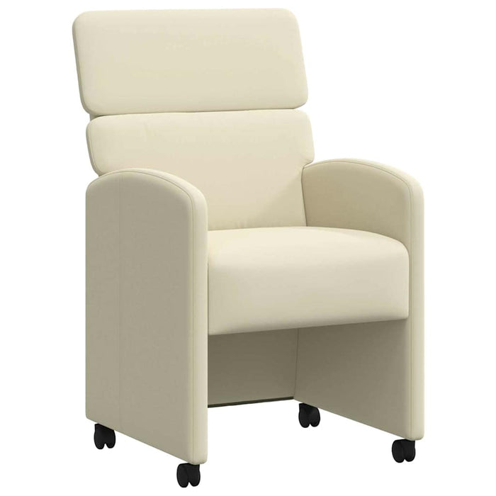 Scaune de dining cu roți cu roți 2 pcs Crem 58 x 65 x 98 cm - WALTI WALTI