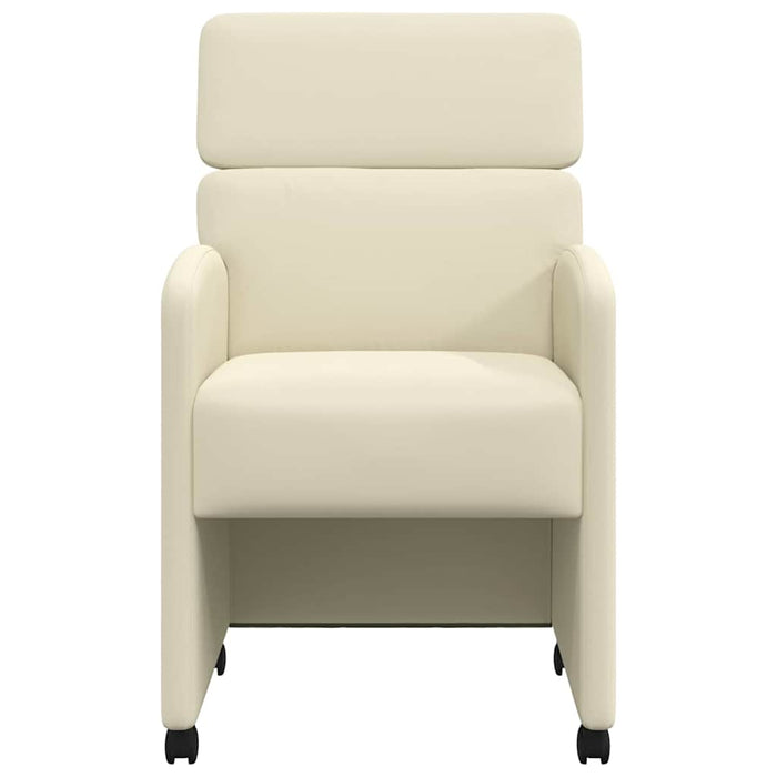 Scaune de dining cu roți cu roți 2 pcs Crem 58 x 65 x 98 cm - WALTI WALTI
