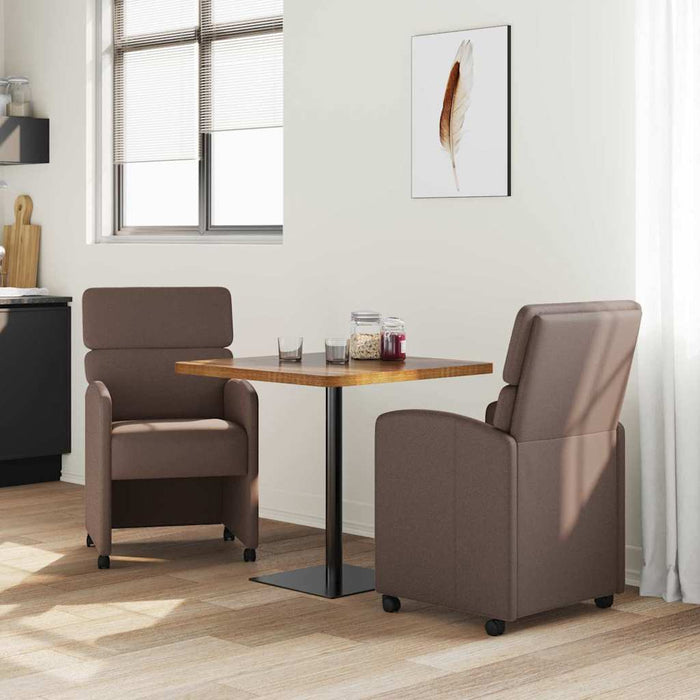 Scaune de dining cu roți cu roți 2 pcs Maro 58 x 65 x 98 cm - WALTI WALTI