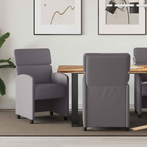 Scaune de dining cu roți cu roți 2 pcs Gri 58 x 65 x 98 cm - WALTI WALTI