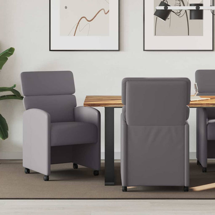 Scaune de dining cu roți cu roți 2 pcs Gri 58 x 65 x 98 cm - WALTI WALTI