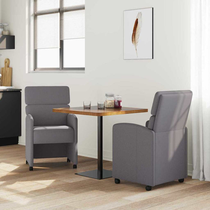 Scaune de dining cu roți cu roți 2 pcs Gri 58 x 65 x 98 cm - WALTI WALTI