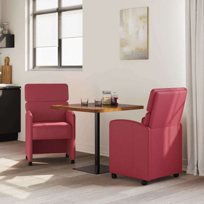 Scaune de dining cu roți cu roți 2 pcs bordo 58 x 65 x 98 cm - WALTI WALTI