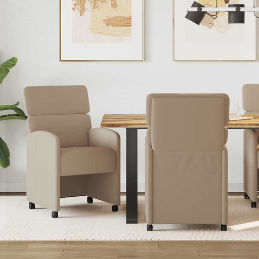 Scaune de dining cu roți 2 pcs Cappuccino 58 x 65 x 98 cm - WALTI WALTI