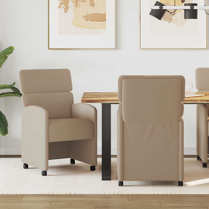 Scaune de dining cu roți 2 pcs Cappuccino 58 x 65 x 98 cm - WALTI WALTI