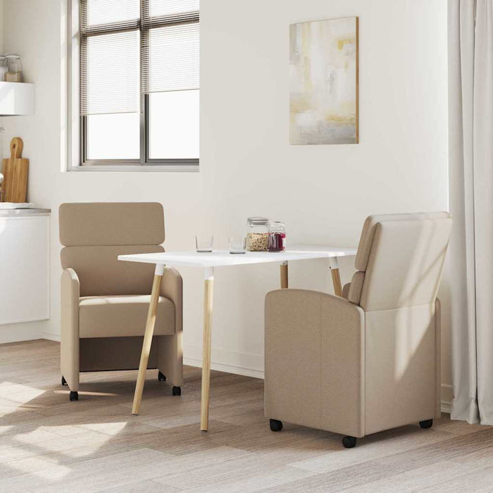Scaune de dining cu roți 2 pcs Cappuccino 58 x 65 x 98 cm - WALTI WALTI