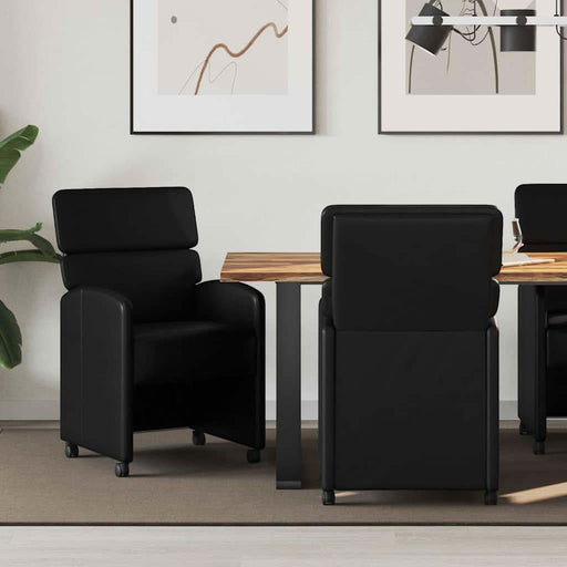 Scaune de dining cu roți cu roți 2 pcs Negru 58 x 65 x 98 cm - WALTI WALTI