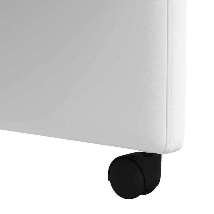 Scaune de dining cu roți cu roți 2 pcs Alb 58 x 65 x 98 cm - WALTI WALTI