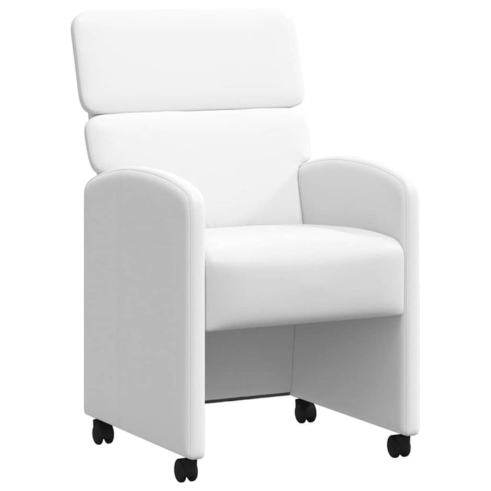 Scaune de dining cu roți cu roți 2 pcs Alb 58 x 65 x 98 cm - WALTI WALTI