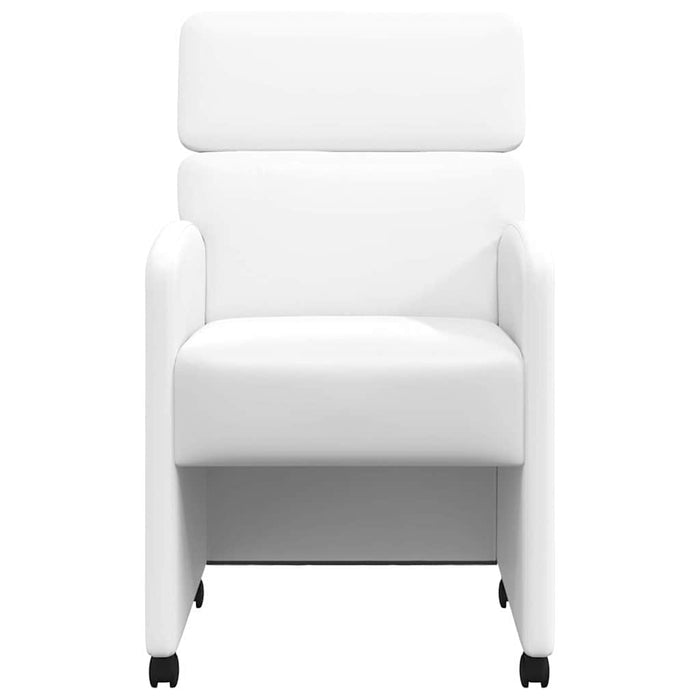 Scaune de dining cu roți cu roți 2 pcs Alb 58 x 65 x 98 cm - WALTI WALTI