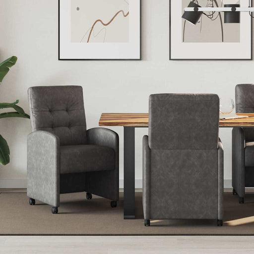 Scaune de dining cu roți cu roți 2 pcs Negru 58 x 67 x 97 cm - WALTI WALTI