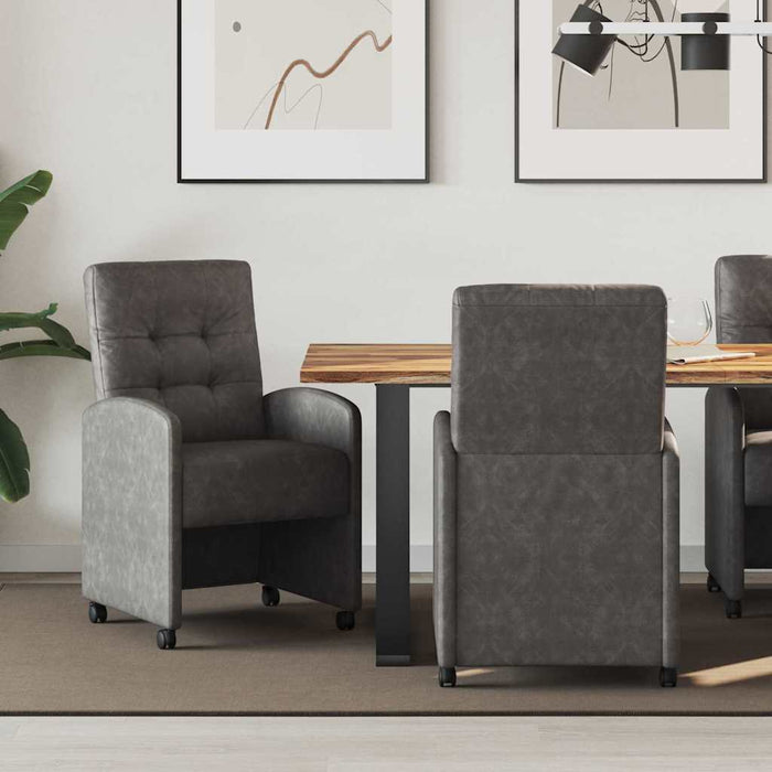Scaune de dining cu roți cu roți 2 pcs Negru 58 x 67 x 97 cm - WALTI WALTI