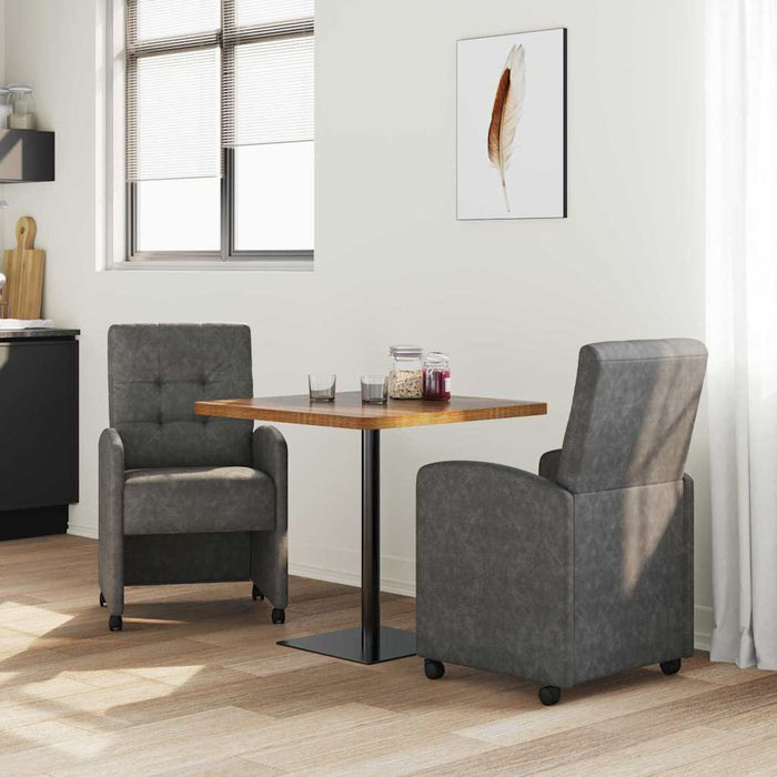 Scaune de dining cu roți cu roți 2 pcs Negru 58 x 67 x 97 cm - WALTI WALTI
