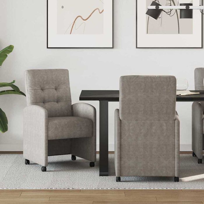 Scaune de dining cu roți cu roți 2 pcs Gri 58 x 67 x 97 cm - WALTI WALTI