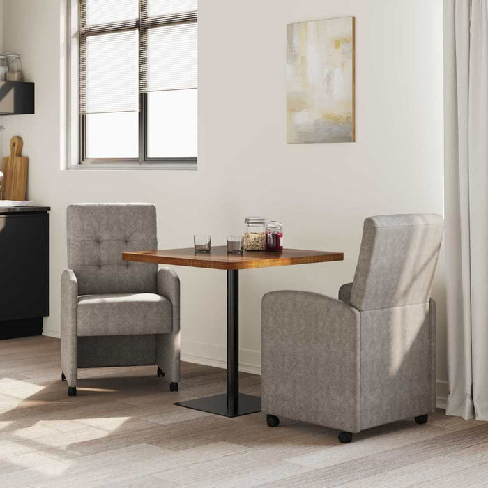 Scaune de dining cu roți cu roți 2 pcs Gri 58 x 67 x 97 cm - WALTI WALTI
