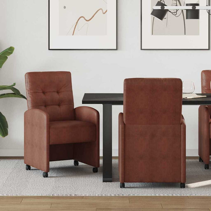 Scaune de dining cu roți 2 pcs Maro lucios 58 x 67 x 97 cm - WALTI WALTI