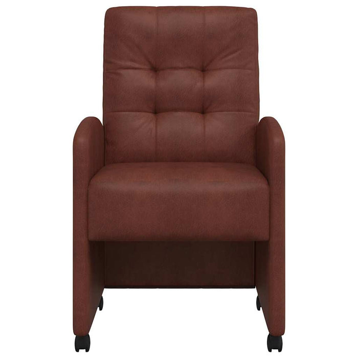 Scaune de dining cu roți 2 pcs Maro lucios 58 x 67 x 97 cm - WALTI WALTI