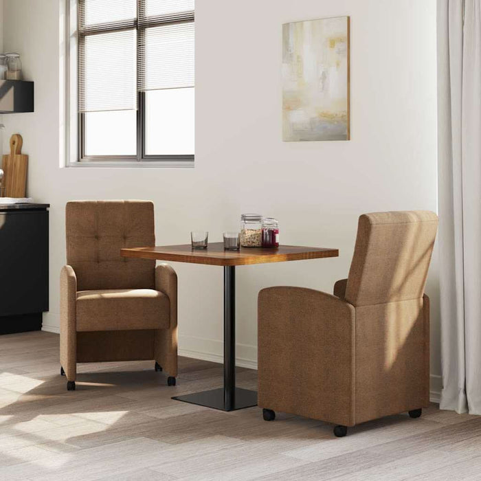 Scaune de dining cu roți cu roți 2 pcs Maro 57 x 67 x 98 cm - WALTI WALTI