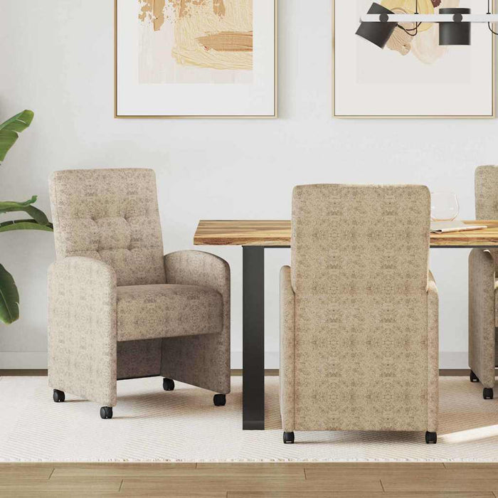 Scaune de dining cu roți 2 pcs Gri deschis 57 x 67 x 98 cm - WALTI WALTI