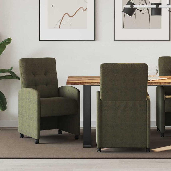 Scaune de dining cu roți 2 pcs Verde militar 58 x 67 x 97 cm - WALTI WALTI