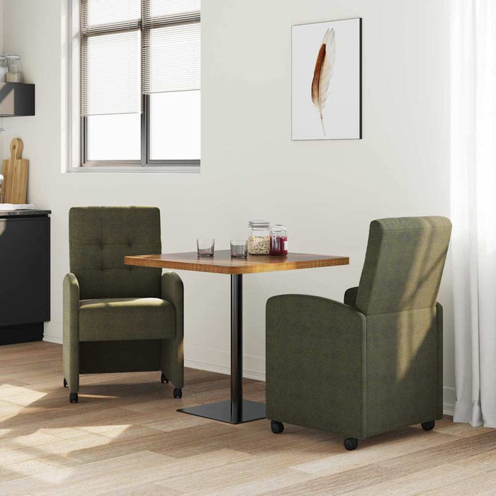 Scaune de dining cu roți 2 pcs Verde militar 58 x 67 x 97 cm - WALTI WALTI