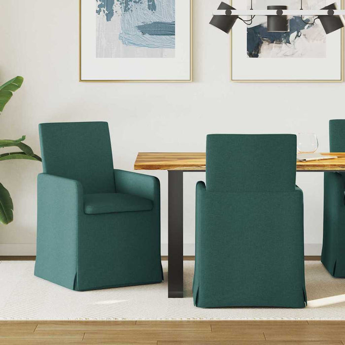 Scaune de dining 2 pcs Verde închis 57 x 67 x 95 cm țesătură - WALTI WALTI