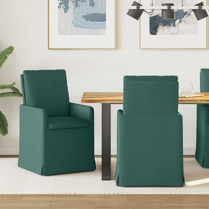 Scaune de dining 2 pcs Verde închis 57 x 67 x 98 cm țesătură - WALTI WALTI