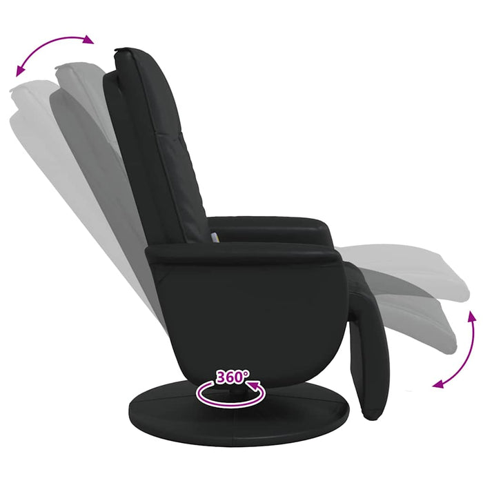 Scaun de masaj cu reclinaj rotativ Negru 71 x 90 x 105 cm WALTI