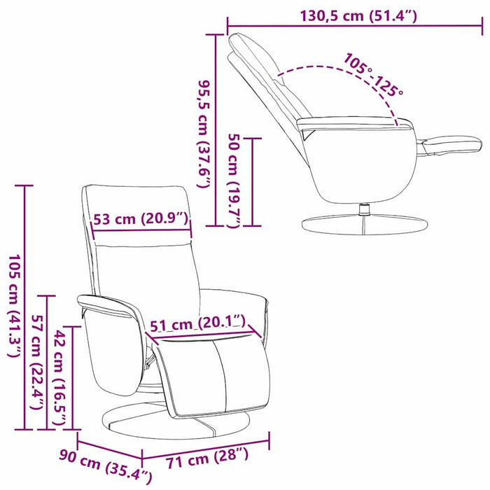 Scaun reclinabil cu masaj Alb 71 x 90 x 105 cm - WALTI WALTI
