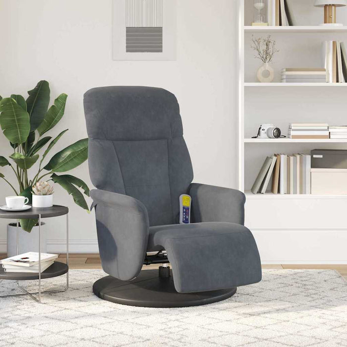 Scaun reclinabil cu masaj Gri închis 91 x 71 x 105 cm Catifea - WALTI WALTI