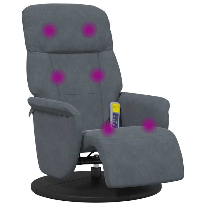 Scaun reclinabil cu masaj Gri închis 91 x 71 x 105 cm Catifea - WALTI WALTI
