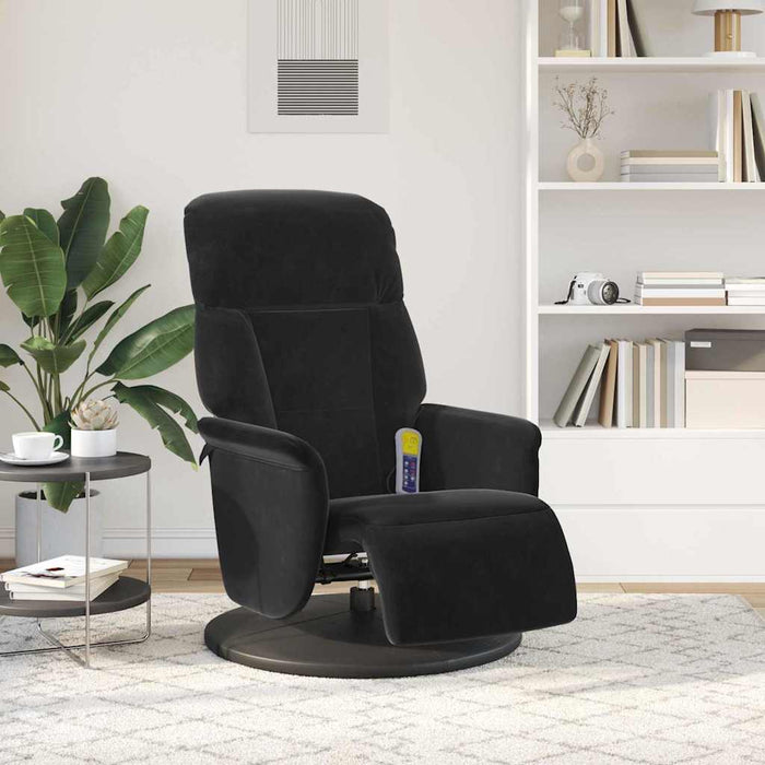 Scaun reclinabil cu masaj Negru 91 x 71 x 105 cm Catifea - WALTI WALTI