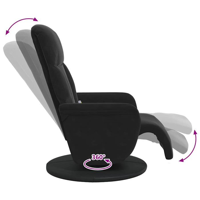 Scaun reclinabil cu masaj Negru 91 x 71 x 105 cm Catifea - WALTI WALTI