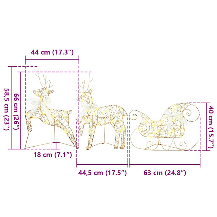 Reni LED cu 40 LED 7 pcs Auriu PET - WALTI WALTI