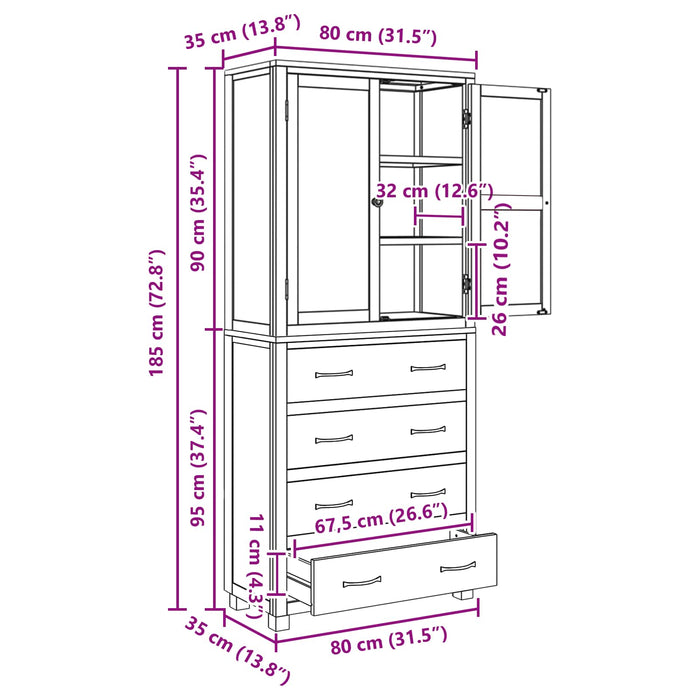 Set de Mobilier pentru Depozitare cu sertar Maro Lemn compozit - WALTI WALTI