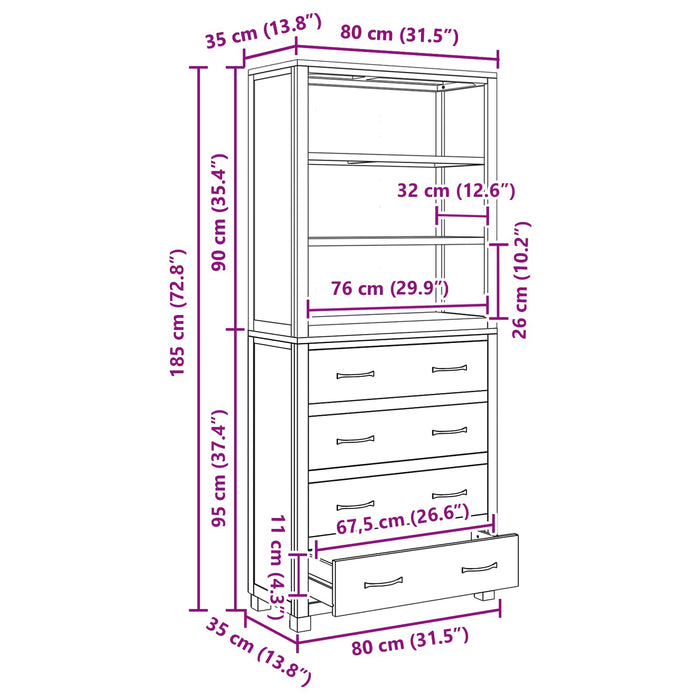 Set de Mobilier pentru Depozitare cu sertar Maro Lemn compozit - WALTI WALTI