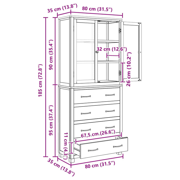 Set de Mobilier pentru Depozitare cu sertar Maro Lemn compozit - WALTI WALTI