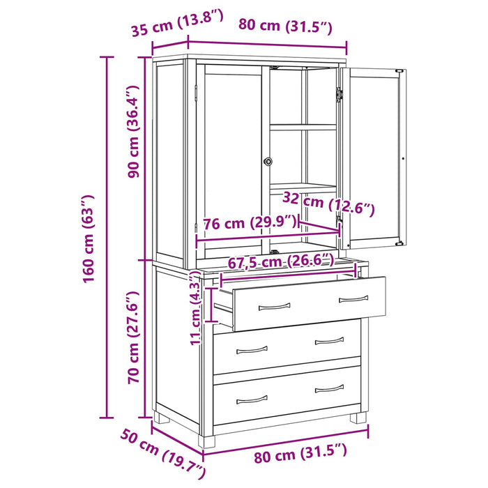 Set de Mobilier pentru Depozitare cu sertar Maro Lemn compozit - WALTI WALTI