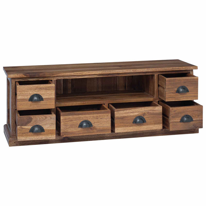 Support TV cu sertar natural 110 x 30 x 40 cm Lemn solid de tec - WALTI WALTI